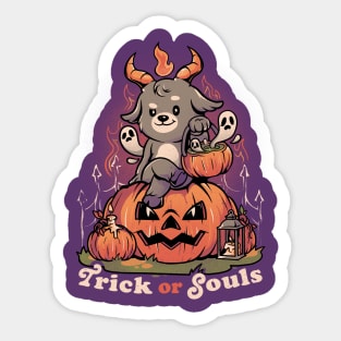 Trick or Souls - Evil Creepy Baphomet Halloween Gift Sticker